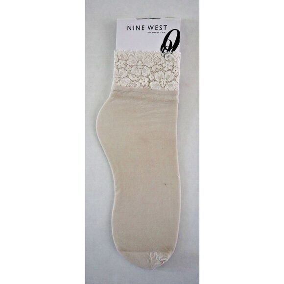 Nine West P45231 016 Women's Shoe Sz 6-10.5 Beige Nylon Blend Stocking Socks - Picture 1 of 2